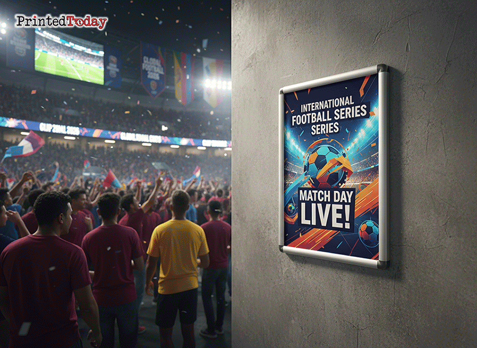 World Cup Poster Stands with Printed Graphics