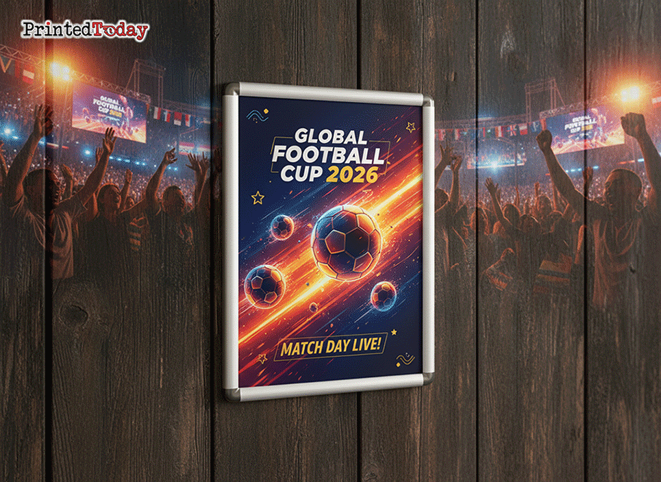 World Cup Poster Stands with Printed Graphics