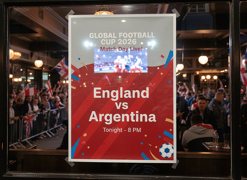 World Cup Printed Shop Window Posters
