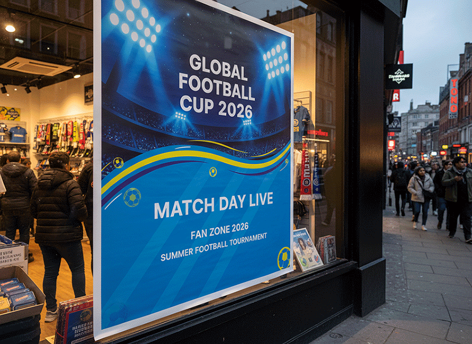 World Cup Printed Shop Window Posters