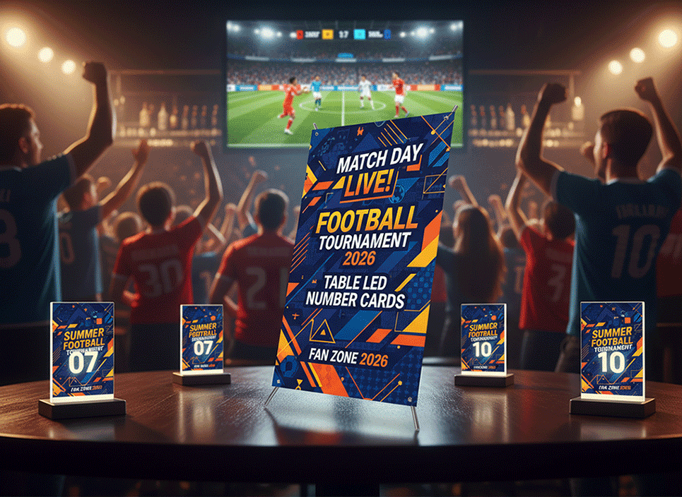 World Cup Printed Table Number Cards