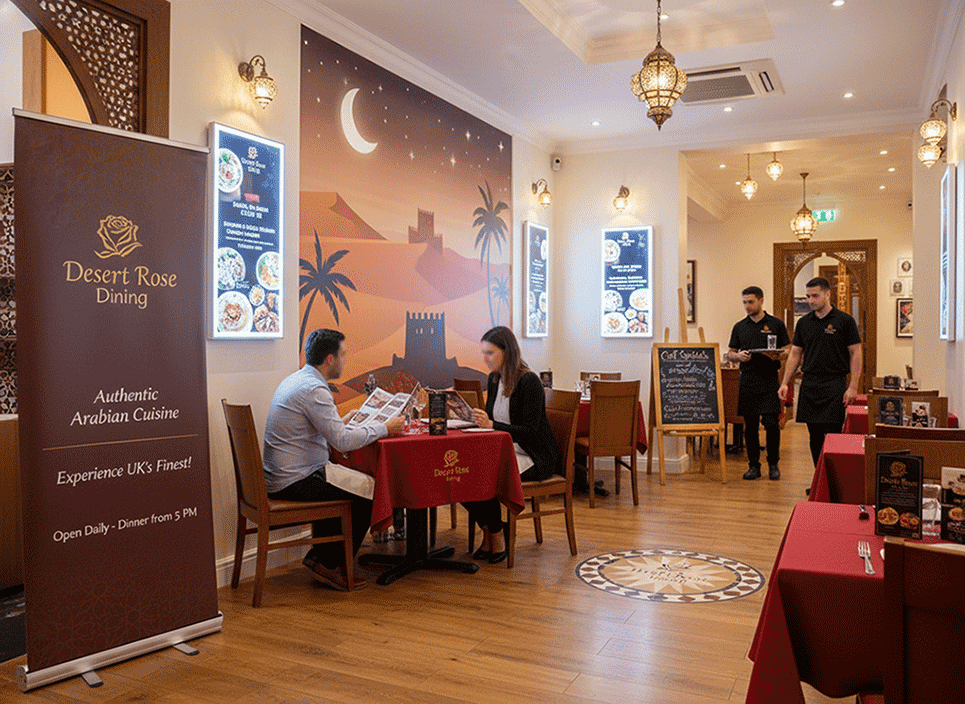 Arabian Restaurant Dining Area Banner Stands