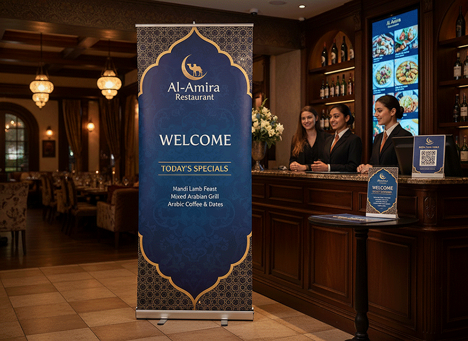 Arabian Restaurant Reception Banner Stands
