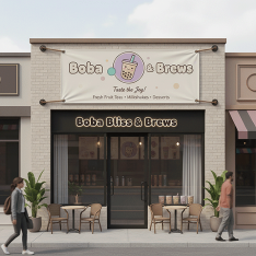 Bubble Tea Shop Banner Printing