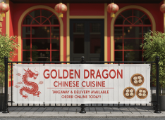 Cat Cafe Outdoor Mesh Banners