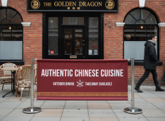Chinese Restaurant Cafe Barrier Banners