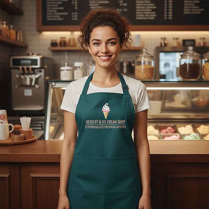 Dessert & Ice Cream Shop Personalised Premium Aprons