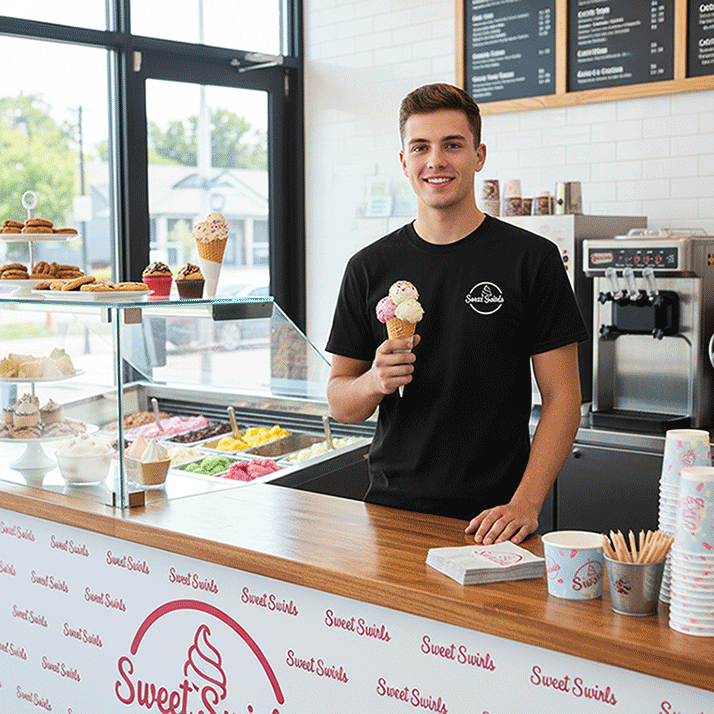 Dessert & Ice Cream Shop Personalised T-Shirts