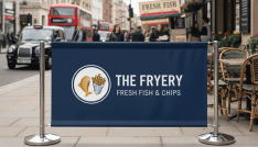 Fish & Chips Cafe Barrier Banners