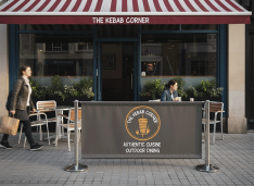 Kebab Restaurant Cafe Barrier Banners
