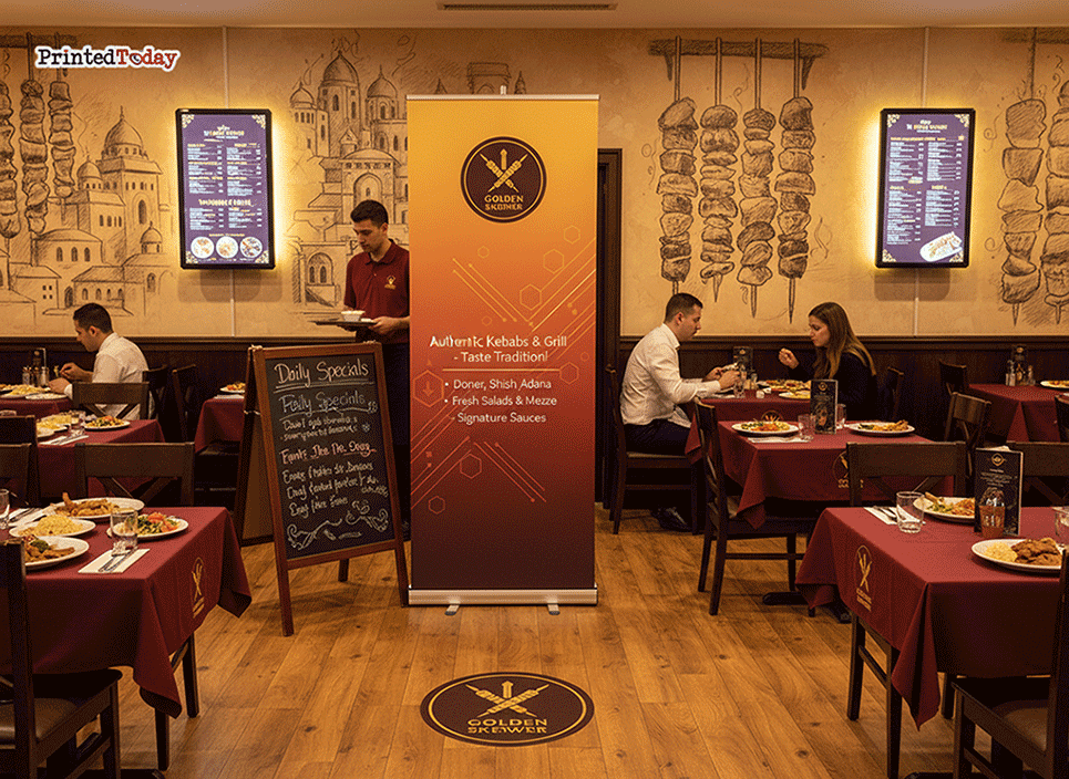 Kebab Restaurant Dining Area Banner Stands