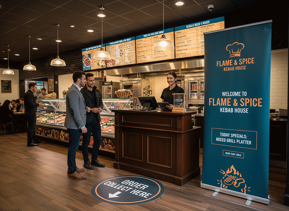 Kebab Restaurant Reception Banner Stands