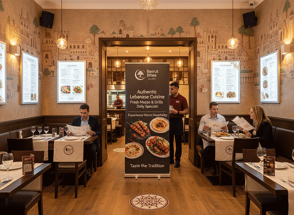 Lebanese Restaurant Dining Area Banner Stands