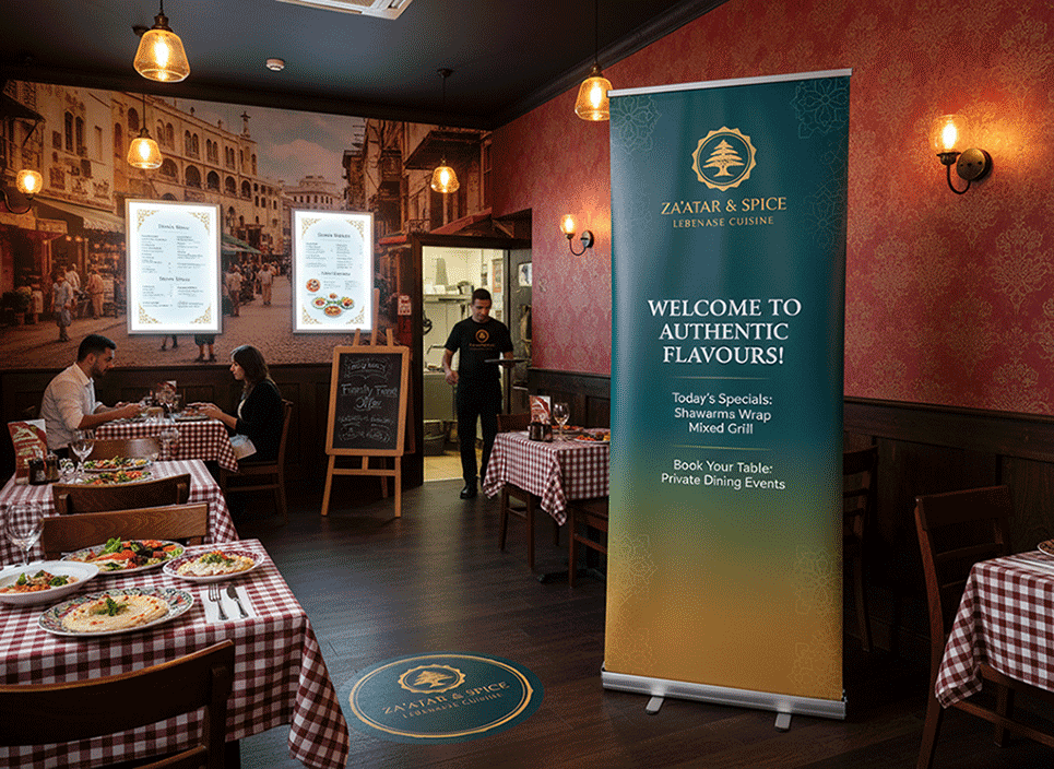 Lebanese Restaurant Reception Banner Stands