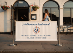 Mediterranean Restaurant Cafe Barrier Banners