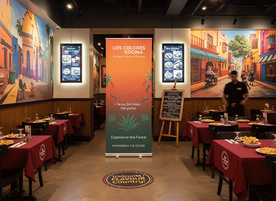 Mexican Restaurant Dining Area Banner Stands