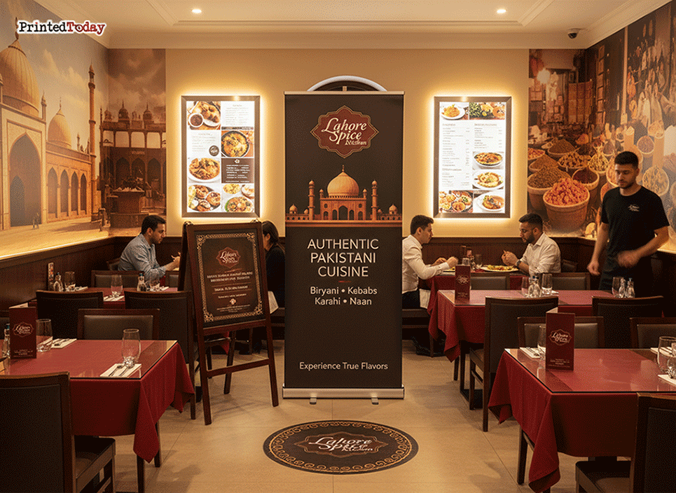 Pakistani Restaurant Dining Area Banner Stands