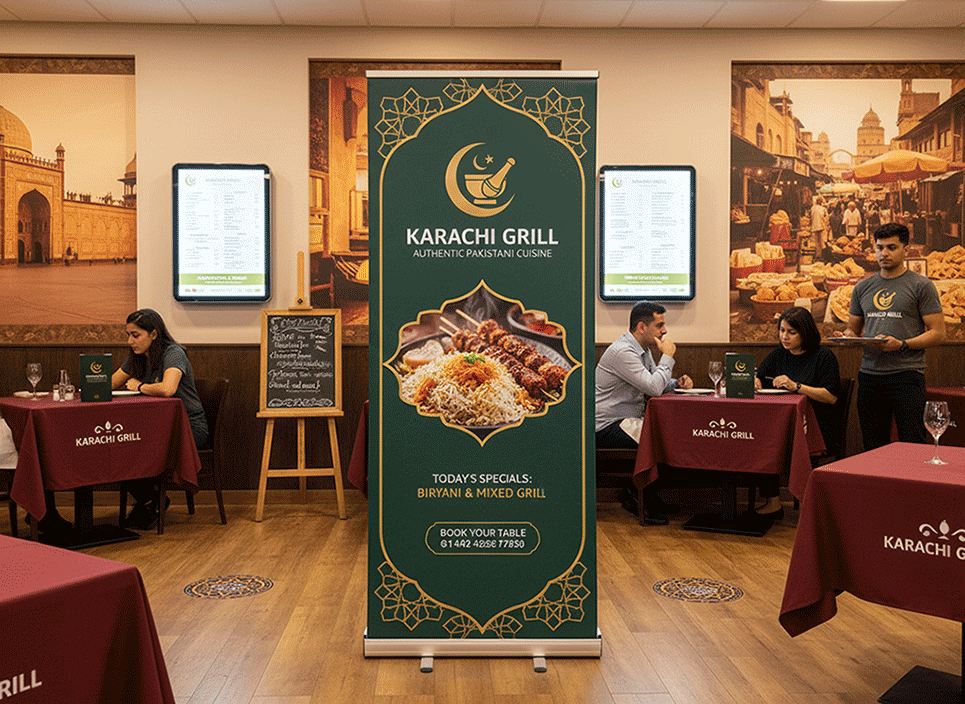 Pakistani Restaurant Reception Banner Stands