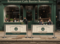 Restaurant Cafe Barrier Banners