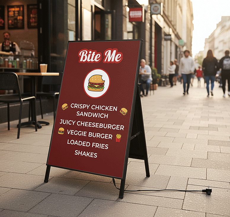 Sandwich & Burger Shop LED A Frame Sandwich Board