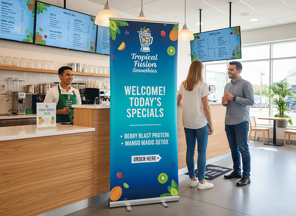 Smoothie Bar Reception Banner Stands