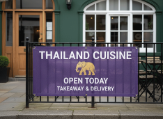Tea Room Outdoor Mesh Banners
