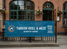 Turkish Restaurant Outdoor Mesh Banners